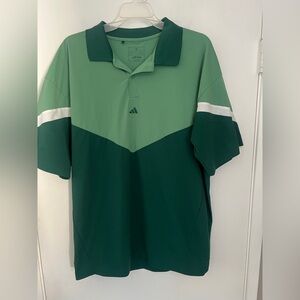 Adidas Men's Two-Tone Green Polo Shirt